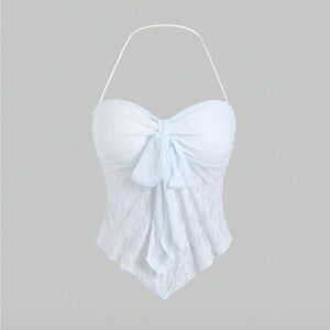 SHEIN Light Blue Lace Bandeau